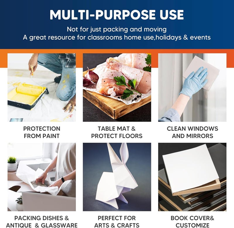 Donyang 15" x 12" Newsprint Paper for Packing Boxes, 360 Sheets Packing Paper for Moving Boxes, Newspaper Packing Materials, Ideal for Drawing, Sketching, Wrapping, Shipping, Packaging, Dishes Glasses Filler - Image 3